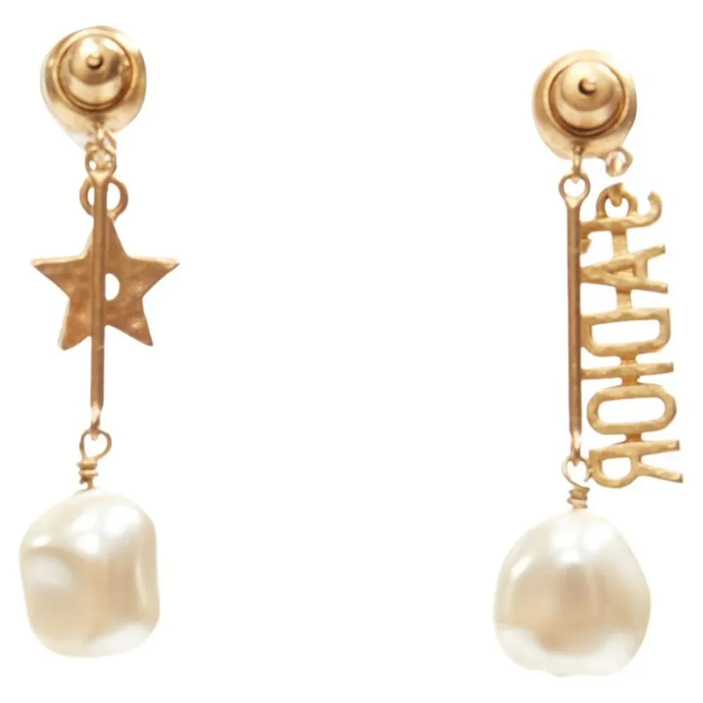 Dior Pearl Star Asymmetric Earrings